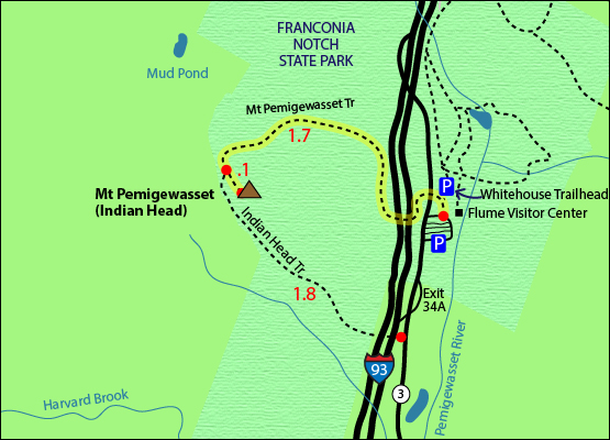 trail map mount pemigewasset indian head mt pemigewasset trail indian head trail flume visitor center franconia notch state park hiking 